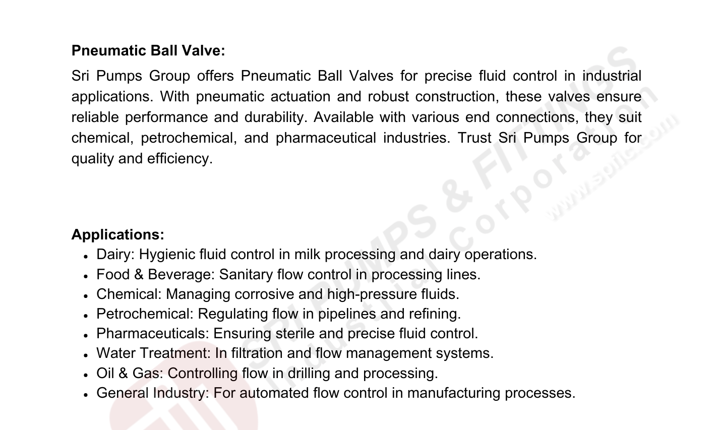 Pneumatic ball valve specs